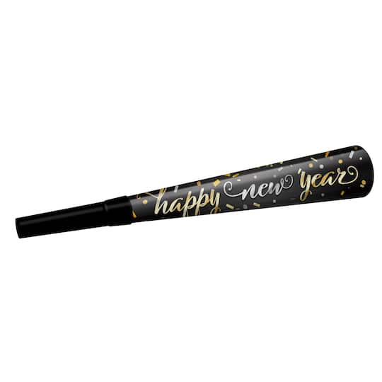 Beistle 9" Black Confetti New Year Horns, 100ct.
